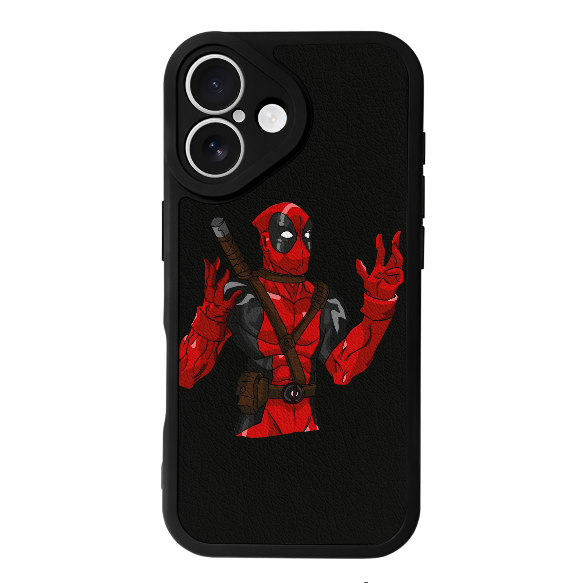 （画像用） Deadpool デッドプール 【iPhone 16シリーズ対応】シリコンスマホケース（レザー調） 材質：シリコン